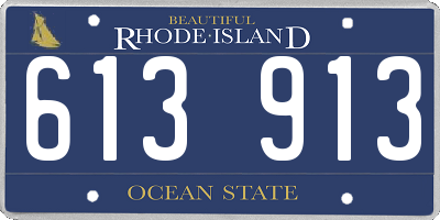 RI license plate 613913