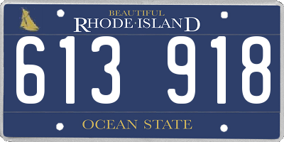 RI license plate 613918