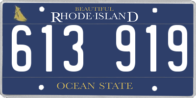 RI license plate 613919