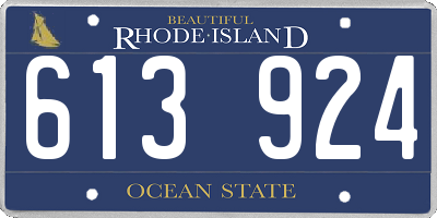 RI license plate 613924