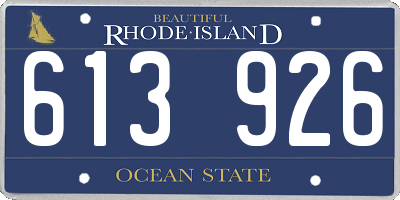 RI license plate 613926