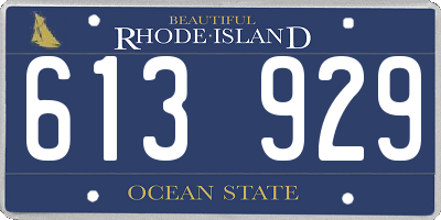 RI license plate 613929
