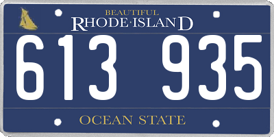 RI license plate 613935