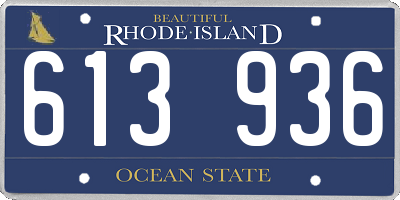 RI license plate 613936