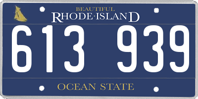 RI license plate 613939