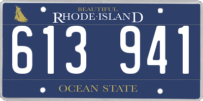 RI license plate 613941