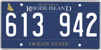 RI license plate 613942
