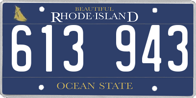 RI license plate 613943