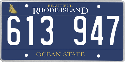 RI license plate 613947