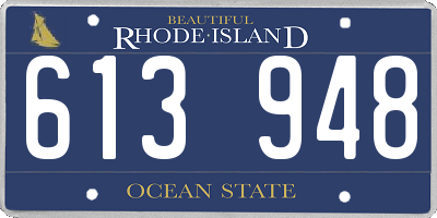 RI license plate 613948