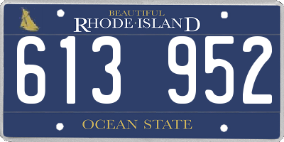 RI license plate 613952