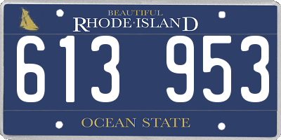 RI license plate 613953