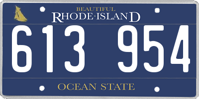 RI license plate 613954