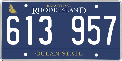 RI license plate 613957