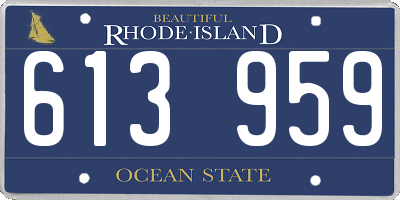 RI license plate 613959