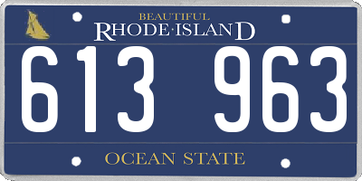 RI license plate 613963