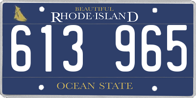 RI license plate 613965