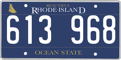 RI license plate 613968