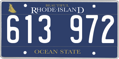 RI license plate 613972