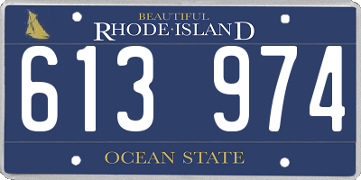 RI license plate 613974