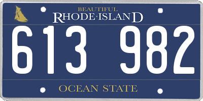 RI license plate 613982
