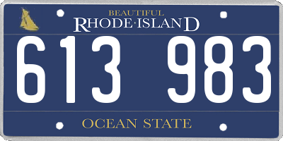 RI license plate 613983