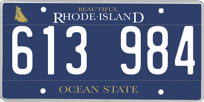 RI license plate 613984