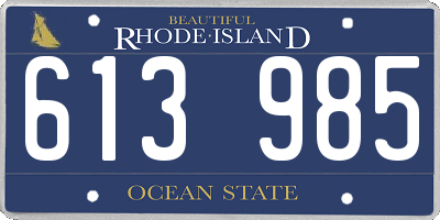 RI license plate 613985