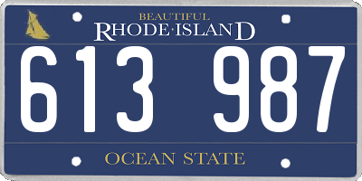 RI license plate 613987