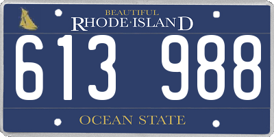 RI license plate 613988