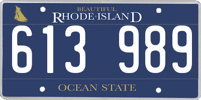 RI license plate 613989
