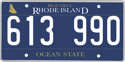 RI license plate 613990