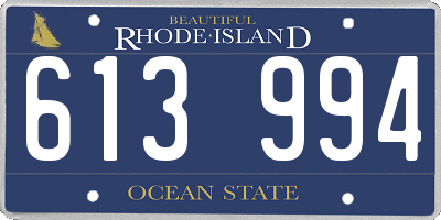 RI license plate 613994
