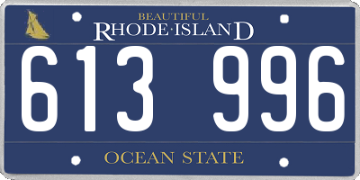 RI license plate 613996