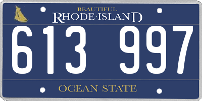 RI license plate 613997