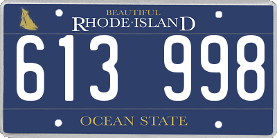 RI license plate 613998
