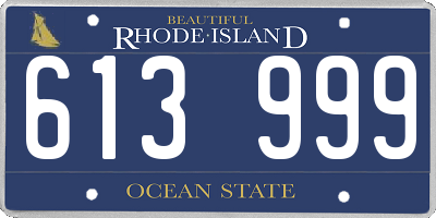 RI license plate 613999
