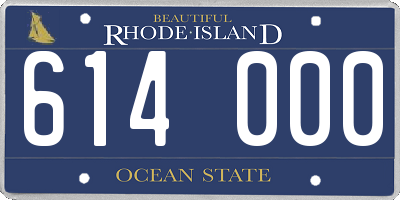 RI license plate 614000