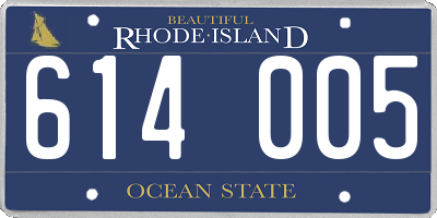 RI license plate 614005