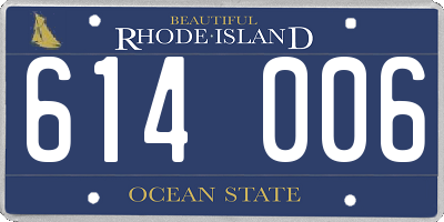 RI license plate 614006