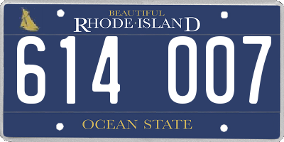 RI license plate 614007