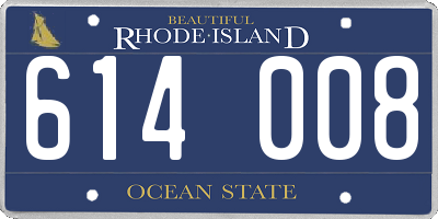 RI license plate 614008