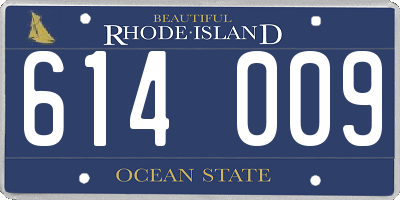 RI license plate 614009