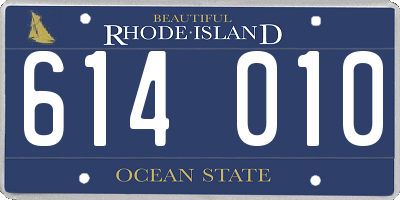 RI license plate 614010