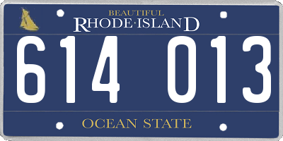 RI license plate 614013