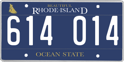 RI license plate 614014