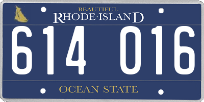 RI license plate 614016