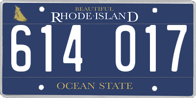 RI license plate 614017