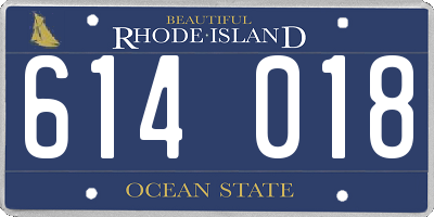 RI license plate 614018