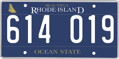 RI license plate 614019